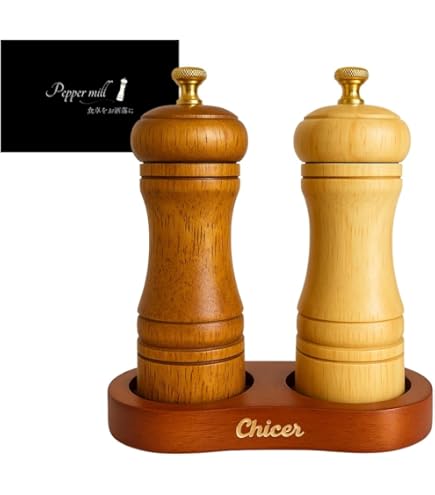 Amazon.co.jp: ペッパーミル 木製スパイスミル 塩用、胡椒用